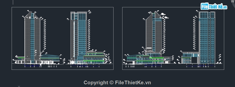 thiết kế mặt đứng khách sạn,khách sạn cao tầng file cad,autocad thiết kế mặt đứng khách sạn