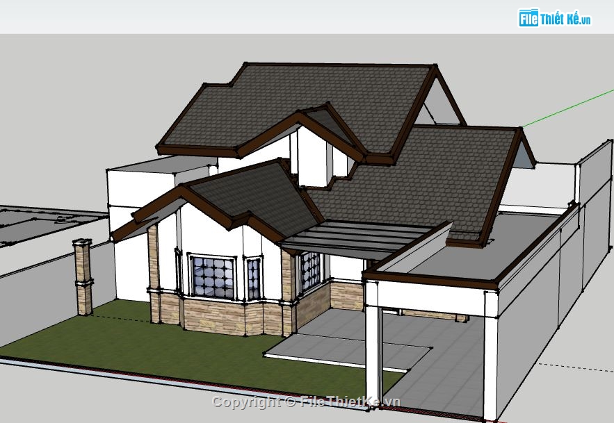 biệt thự 1 tầng,model su biệt thự 1 tầng,file su biệt thự 1 tầng,biệt thự 1 tầng file sketchup,biệt thự 1 tầng file su