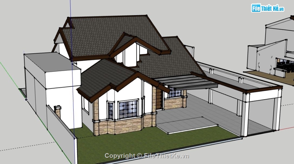 biệt thự 1 tầng,model su biệt thự 1 tầng,file su biệt thự 1 tầng,biệt thự 1 tầng file sketchup,biệt thự 1 tầng file su