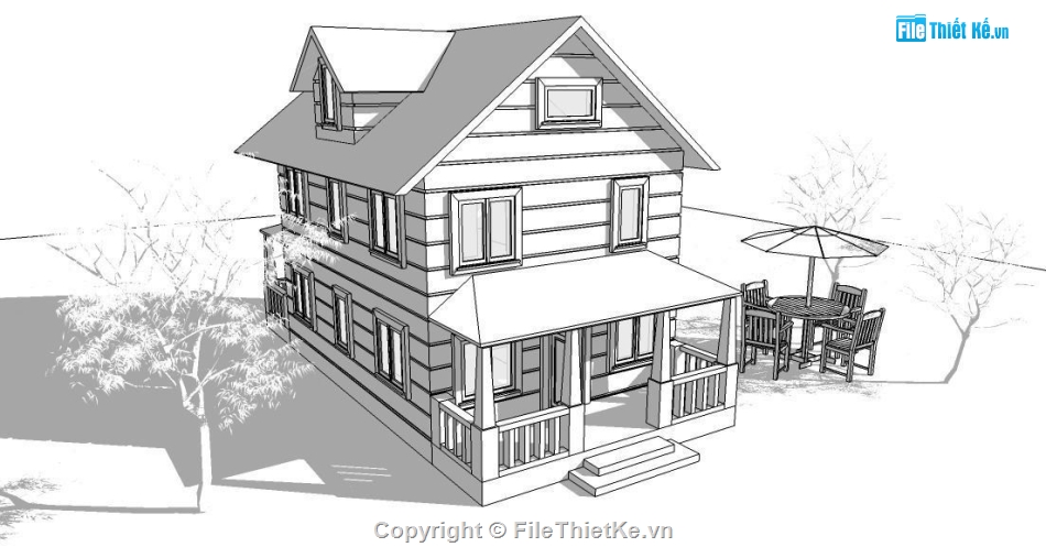 Biệt thự  2 tầng,model su biệt thự 2 tầng,biệt thự 2 tầng file su,sketchup biệt thự 2 tầng,biệt thự 2 tầng sketchup