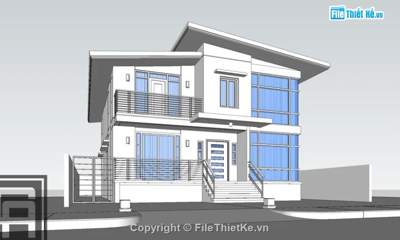 Biệt thự 2 tầng file su,model su biệt thự 2 tầng,biệt thự 2 tầng file sketchup,biệt thự 2 tầng file su,file su biệt thự 2 tầng