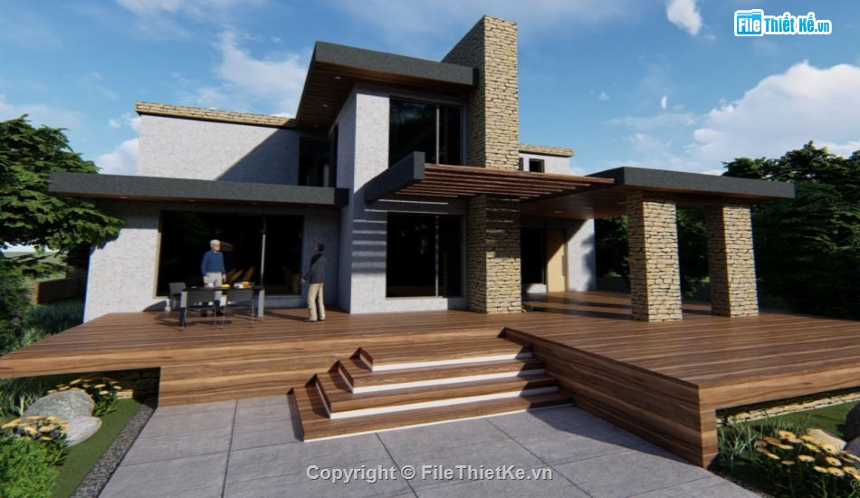 Biệt thự 2 tầng,model su biệt thự 2 tầng,file su biệt thự 2 tầng,biệt thự 2 tầng sketchup,sketchup biệt thự 2 tầng