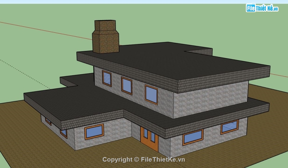 Biệt thự 2 tầng,model su biệt thự 2 tầng,file su biệt thự 2 tầng,sketchup biệt thự 2 tầng,mẫu biệt thự 2 tầng sketchup