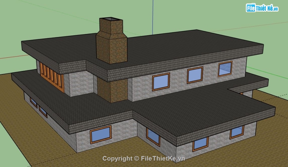 Biệt thự 2 tầng,model su biệt thự 2 tầng,file su biệt thự 2 tầng,sketchup biệt thự 2 tầng,mẫu biệt thự 2 tầng sketchup