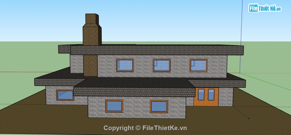 Biệt thự 2 tầng,model su biệt thự 2 tầng,file su biệt thự 2 tầng,sketchup biệt thự 2 tầng,mẫu biệt thự 2 tầng sketchup