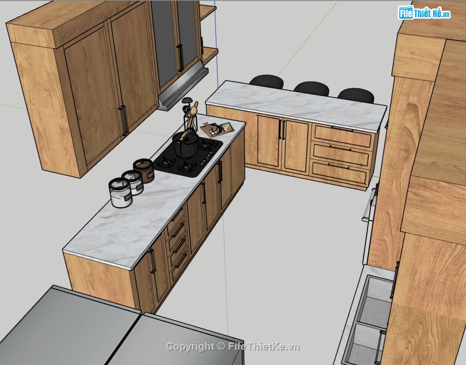 phòng bếp,model su phòng bếp,sketchup phòng bếp,phòng bếp file sketchup,file sketchup phòng bếp
