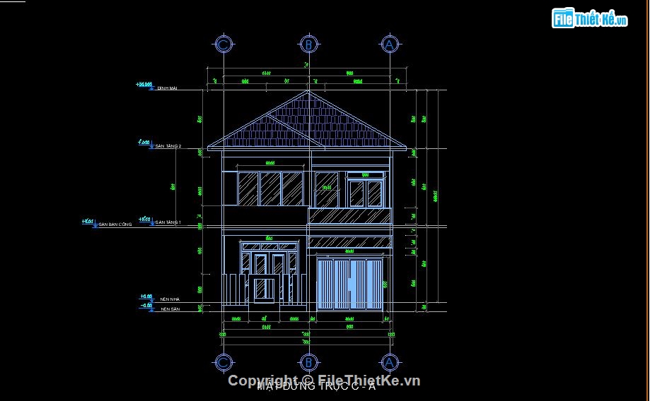 Biệt thự 2 tầng 8x20m,File cad biệt thự 2 tầng,biệt thự 2 tầng file cad,biệt thự 2 tầng mái nhật,file biệt thự 2 tầng mái nhật