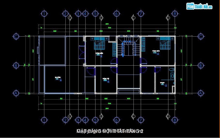 Biệt thự 2 tầng 8x20m,File cad biệt thự 2 tầng,biệt thự 2 tầng file cad,biệt thự 2 tầng mái nhật,file biệt thự 2 tầng mái nhật