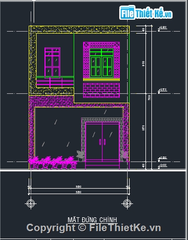 kiến trúc nhà phố 2 tầng 5.2x15.6m,file autocad nhà phố hiện đại,bản vẽ nhà phố file cad