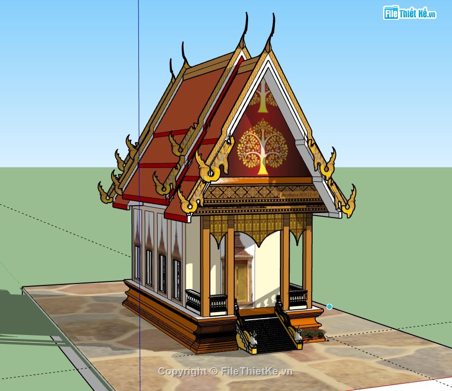 Nhà thờ file sketchup,model su nhà thờ,nhà thờ file su,file sketchup nhà thờ