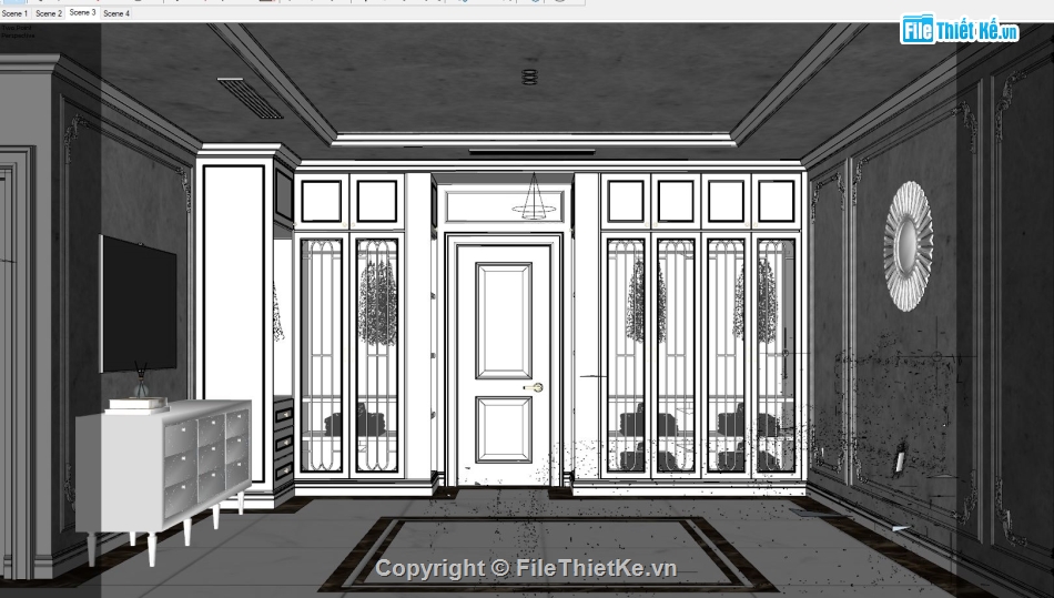 sketchup nội thất phòng ngủ,file sketchup phòng ngủ,Sketchup nội thất phòng ngủ,File su phòng ngủ đẹp