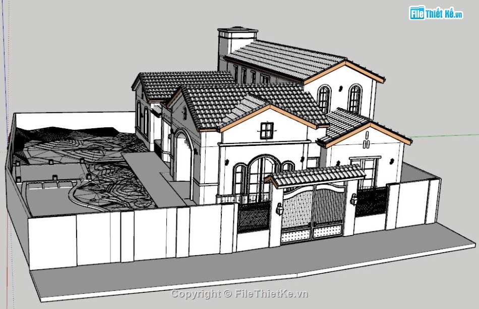 file sketchup villa,model sketchup villa,sketchup villa,model su villa,villa model sketchup