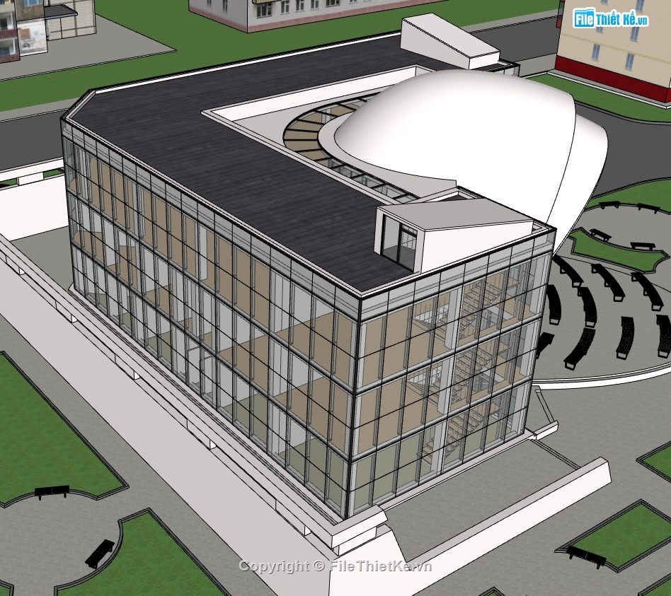 dựng 3d su nhà học viện âm nhạc,trường học âm nhạc file su,file sketchup dựng nhà học viện âm nhạc
