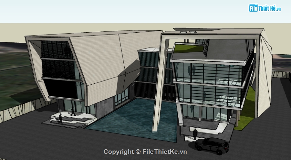 dựng nhà bảo tàng file sketchup,bảo tàng 4 tầng dụng file 3d su,thiết kế nhà bảo tàng file sketchup