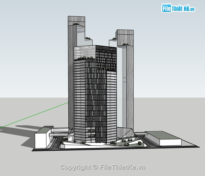 dựng 3d su mẫu nhà văn phòng,văn phòng cao tầng file su,file sketchup bao cảnh nhà văn phòng