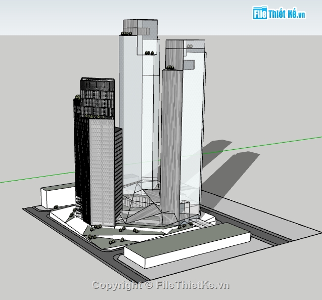 dựng 3d su mẫu nhà văn phòng,văn phòng cao tầng file su,file sketchup bao cảnh nhà văn phòng