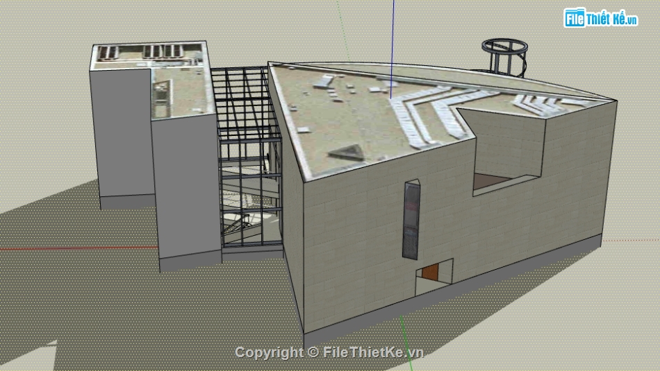 bảo tàng dựng 3d su,sketchup nhà bảo tàng,dựng nhà bảo tàng file sketchup