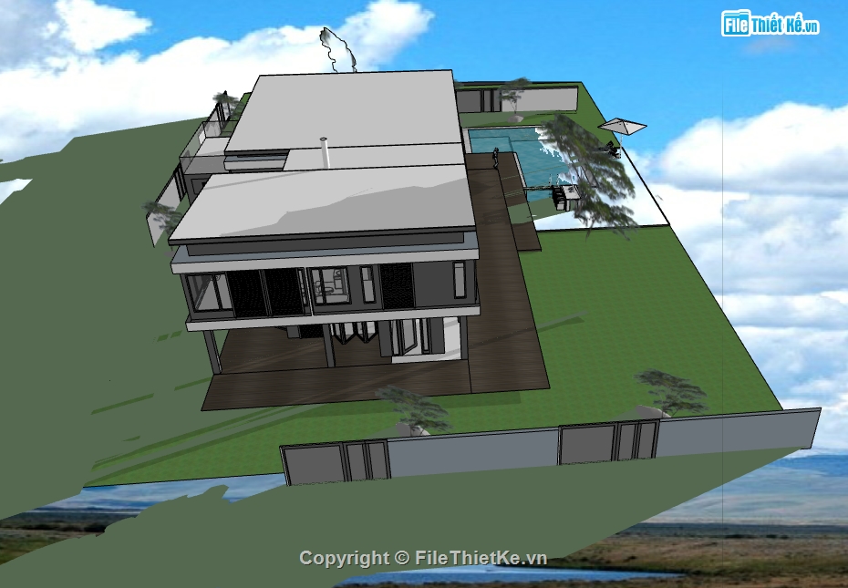 file sketchup biệt thự nghỉ dưỡng,model su dựng biệt thự nghỉ dưỡng,thiết kế biệt thự nghỉ dưỡng 2 tầng
