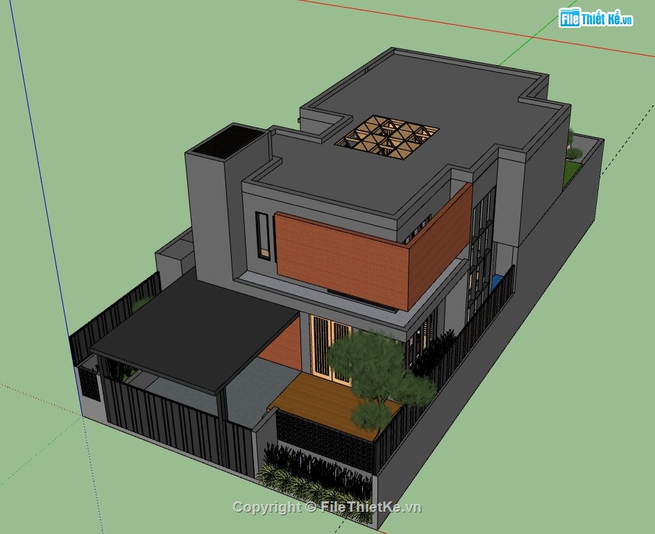 Nhà phố 2 tầng,File sketchup nhà phố 2 tầng,nhà phố 2 tầng file su,model su nhà phố 2 tầng