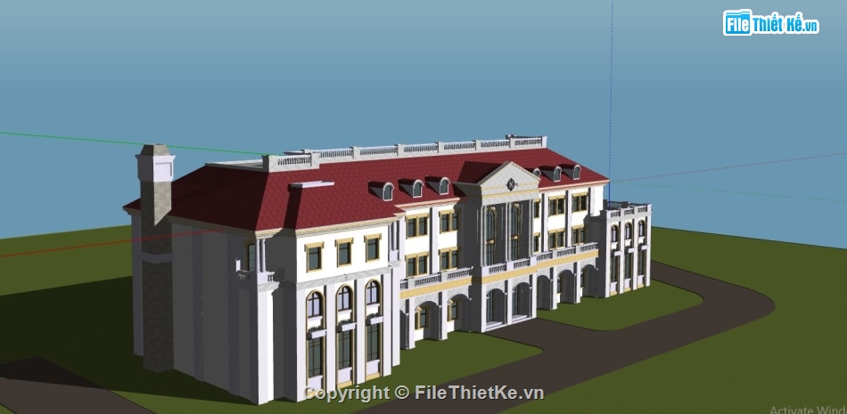 mẫu biệt thự 3 tầng đẹp,mẫu phối cảnh biệt thự 3 tầng,file biệt thự 3 tầng sketchup,biệt thự 3 tầng siêu đẹp