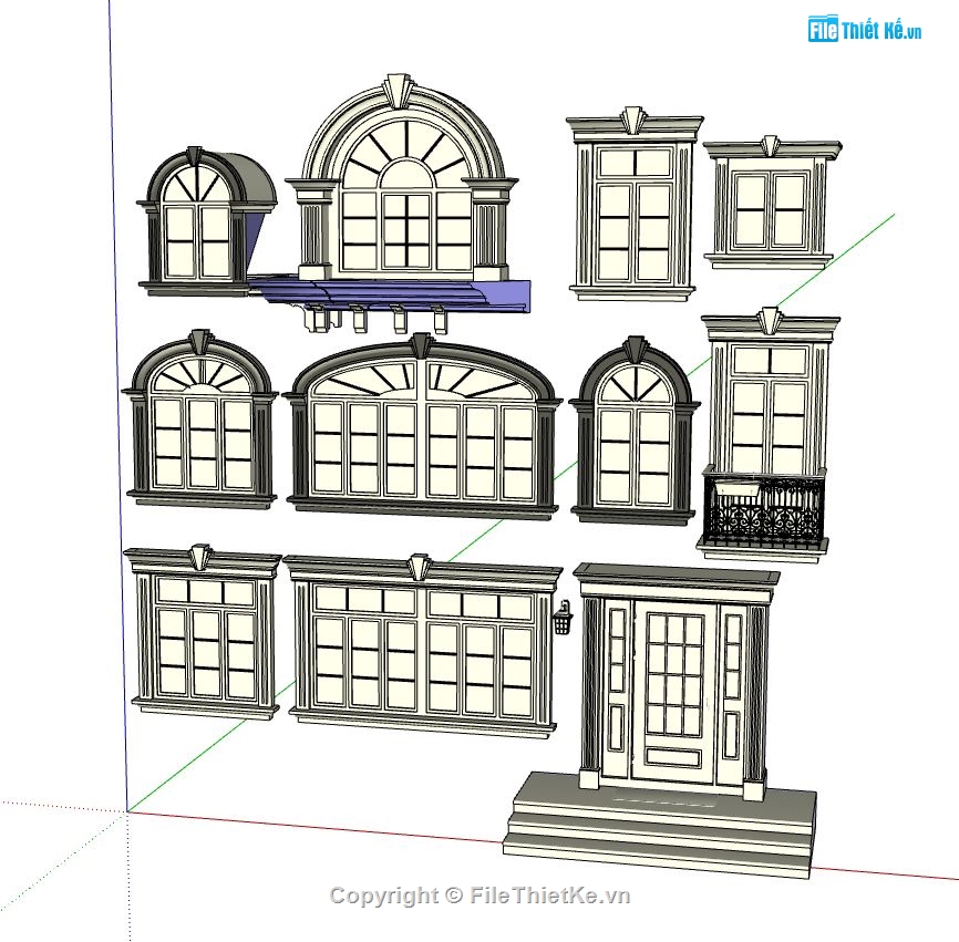 mẫu cửa sổ đẹp,cửa sổ su,sketchup cửa sổ đẹp,cửa sổ tân cổ điển