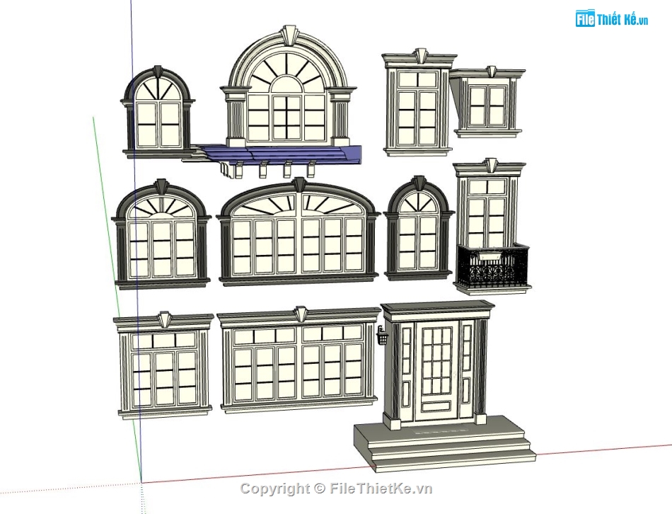 mẫu cửa sổ đẹp,cửa sổ su,sketchup cửa sổ đẹp,cửa sổ tân cổ điển