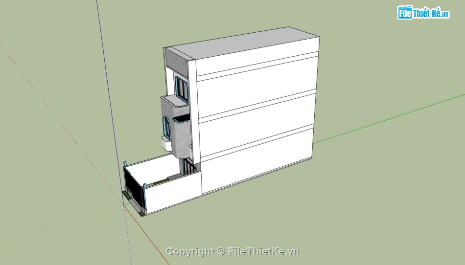 nhà phố 3 tầng,nhà phố đẹp,file sketchup nhà phố