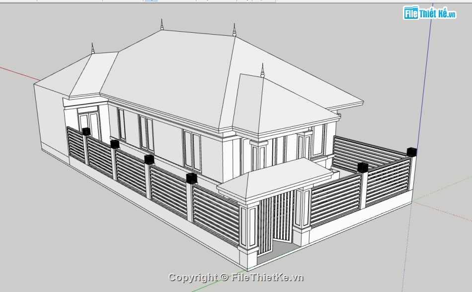 biệt thự 1 tầng,3d biệt thự 1 tầng,file 3d biệt thự 1 tầng,model biệt thự