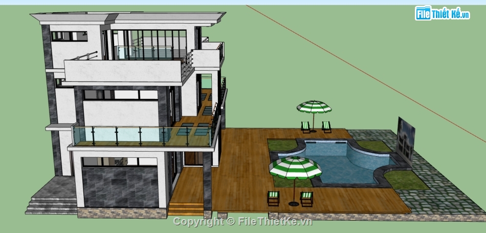 biệt thự 4 tầng,biệt thự 2 tầng,biệt thự 1 tầng,file sketchup biệt thự 2 tầng,model sketchup biệt thự 2 tầng,3d sketchup biệt thự 2 tầng