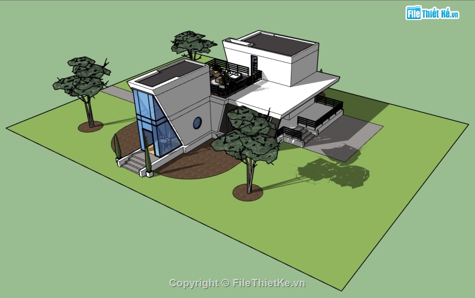 văn phòng 2 tầng,file sketchup nhà văn phòng 2 tầng,model 3d nhà văn phòng 2 tầng,3d nhà văn phòng 2 tầng