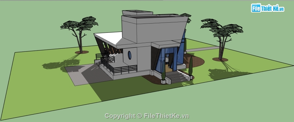 văn phòng 2 tầng,file sketchup nhà văn phòng 2 tầng,model 3d nhà văn phòng 2 tầng,3d nhà văn phòng 2 tầng