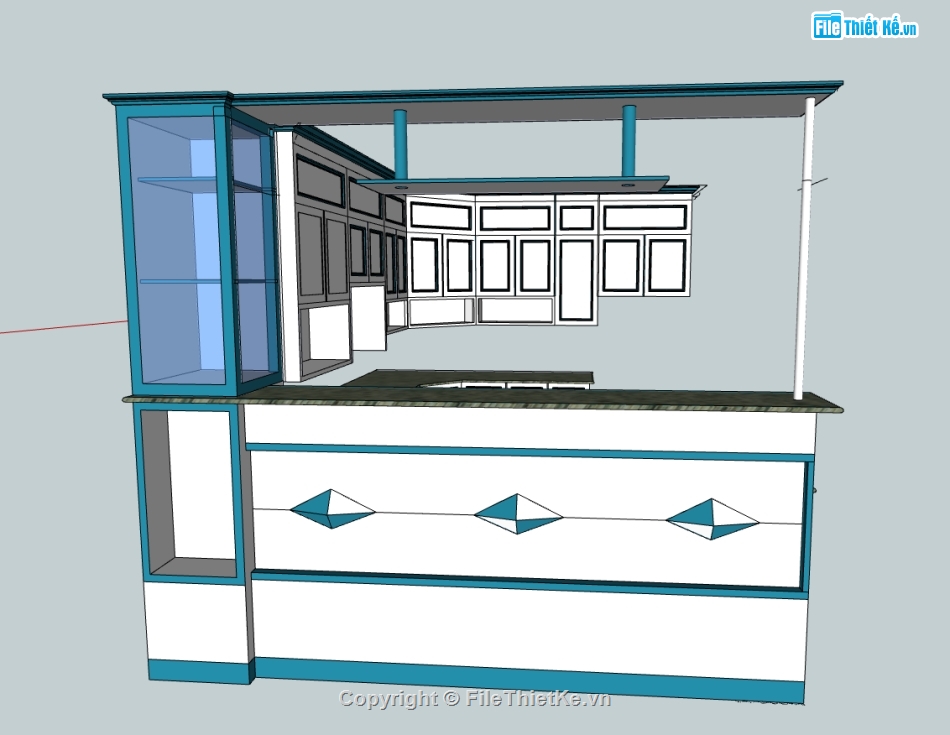 model sketchup phòng ăn,model bếp,mode bếp,phòng bếp,phòng bếp sketchup