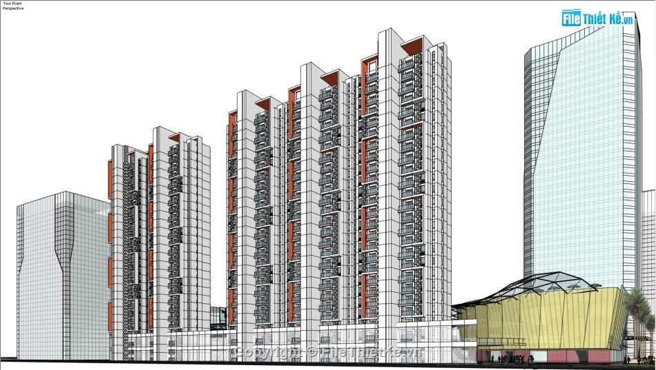 file sketchup,file su tòa nhà văn phòng,model sketchup tòa nhà văn phòng,file 3d tòa nhà văn phòng