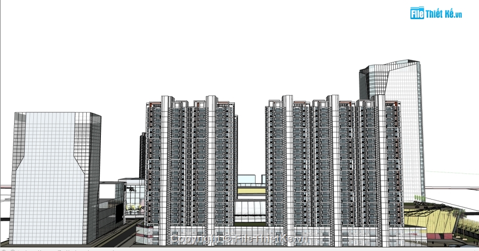 file sketchup,file su tòa nhà văn phòng,model sketchup tòa nhà văn phòng,file 3d tòa nhà văn phòng