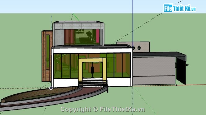 Biệt thự Villa 2 tầng,Biệt thự 2 tầng hiện đại,Villa 2 tầng file sketchup,file sketchup biệt thự 2 tầng,villa 2 tầng model su