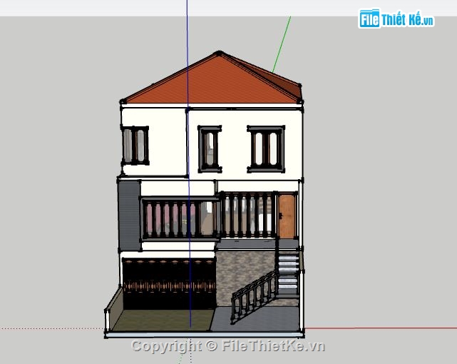 Nhà phố 3 tầng,model su nhà phố 3 tầng,file su nhà phố 3 tầng,sketchup nhà phố 3 tầng,nhà phố 3 tầng file sketchup