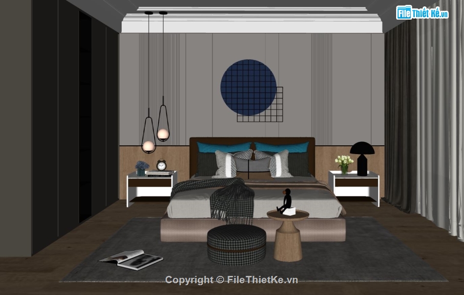 file sketchup phòng ngủ,sketchup phòng ngủ đẹp,phòng ngủ sketchup,model sketchup phòng ngủ,phòng ngủ model su