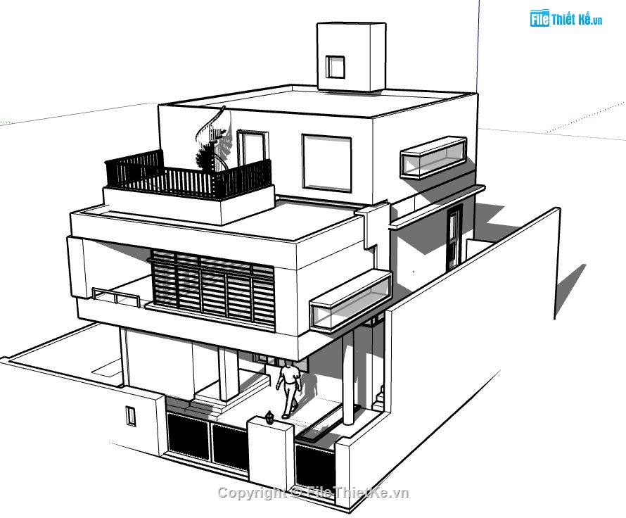 file su biệt thự,sketchup biệt thự,model su biệt thự