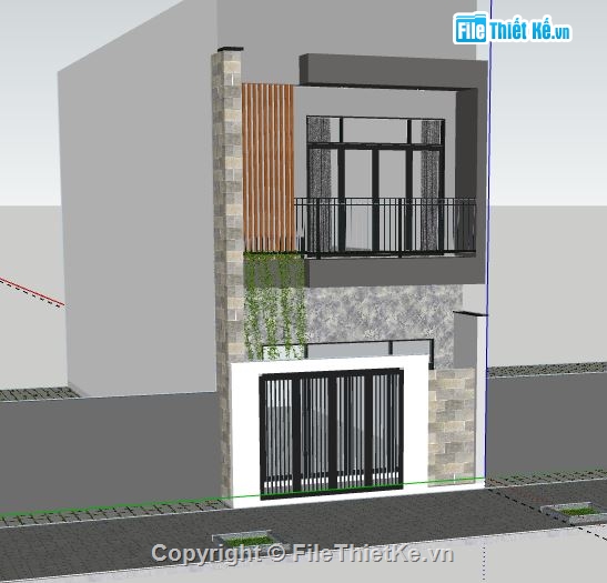 su nhà phố,sketchup nhà phố 2 tầng,su nhà phố 2 tầng