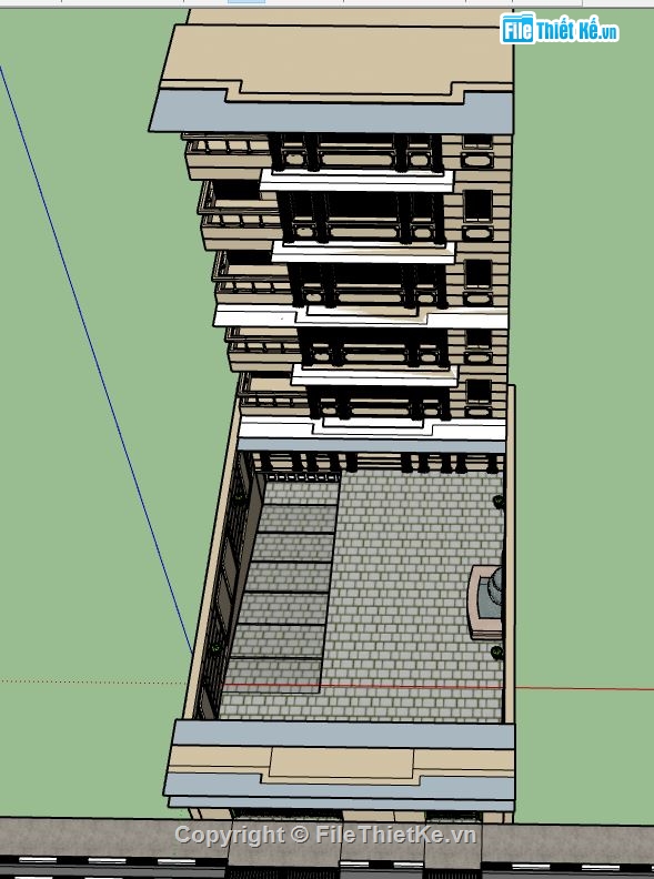 su nhà phố,nhà phố 5 tầng,file sketchup nhà phố 5 tầng