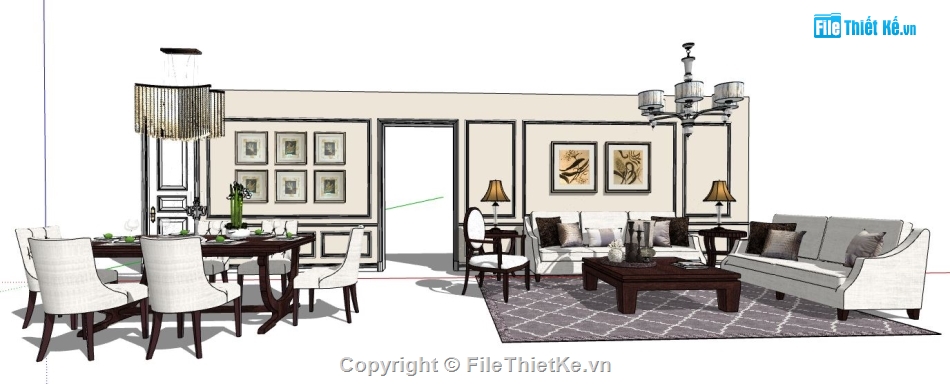 nội thất khách bếp,File su nội thất khách bếp,Model su nội thất khách bếp,su nội thất phòng khách bếp