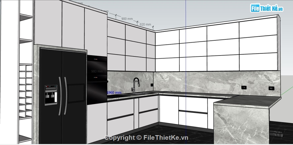 model sketchup phòng bếp,model su phòng bếp,file su phòng bếp