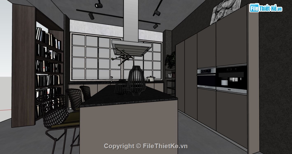 mẫu phòng ngủ sketchup,Model sketchup phòng bếp,phòng bếp sketchup