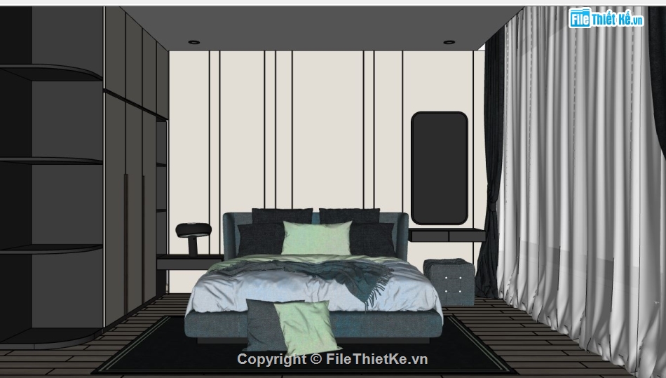 3d sketchup phòng ngủ,3d phòng ngủ,mẫu phòng ngủ,file su phòng ngủ