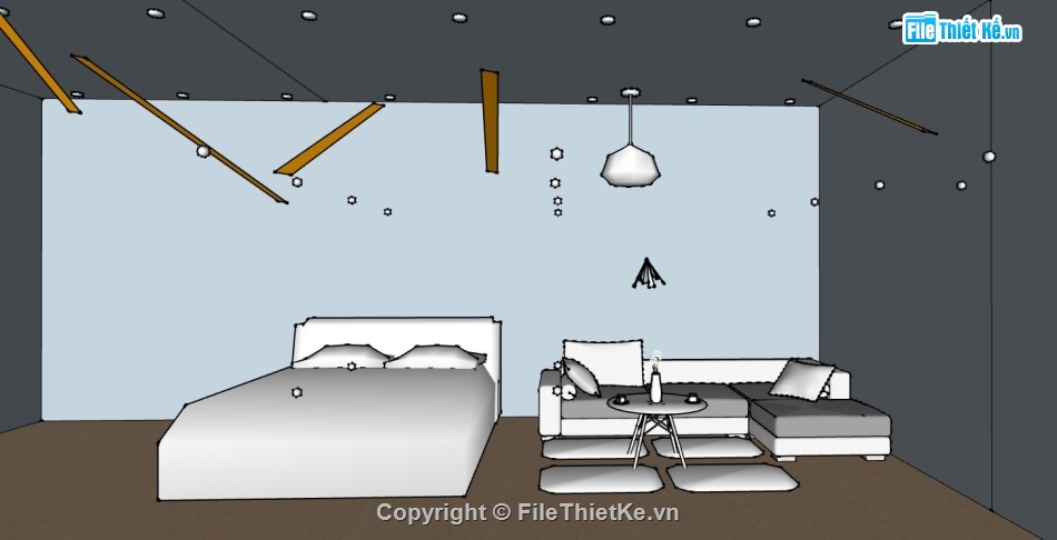 phòng ngủ sketchup,model su phòng ngủ,file sketchup phòng ngủ
