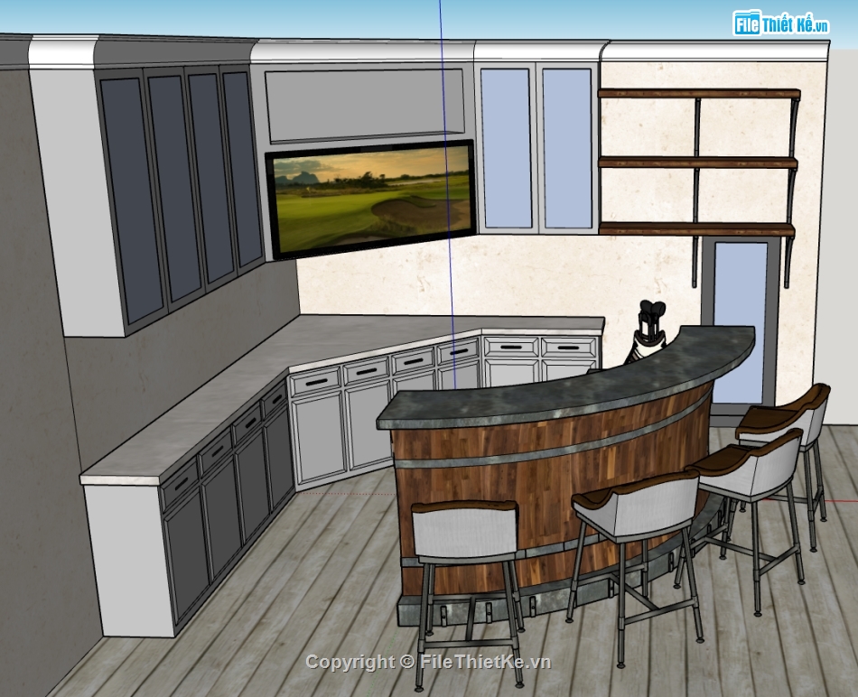 quầy bar trong nhà,quầy bar,model su quầy bar,sketchup quầy bar