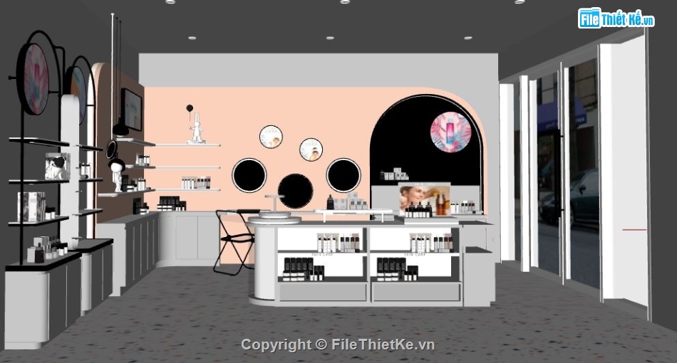 su shop mỹ phẩm,sketchup shop mỹ phẩm,shop mỹ phẩm