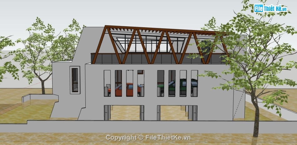 showroom honda,file su show room,mẫu sketchup showroom ô tô,phối cảnh showroom