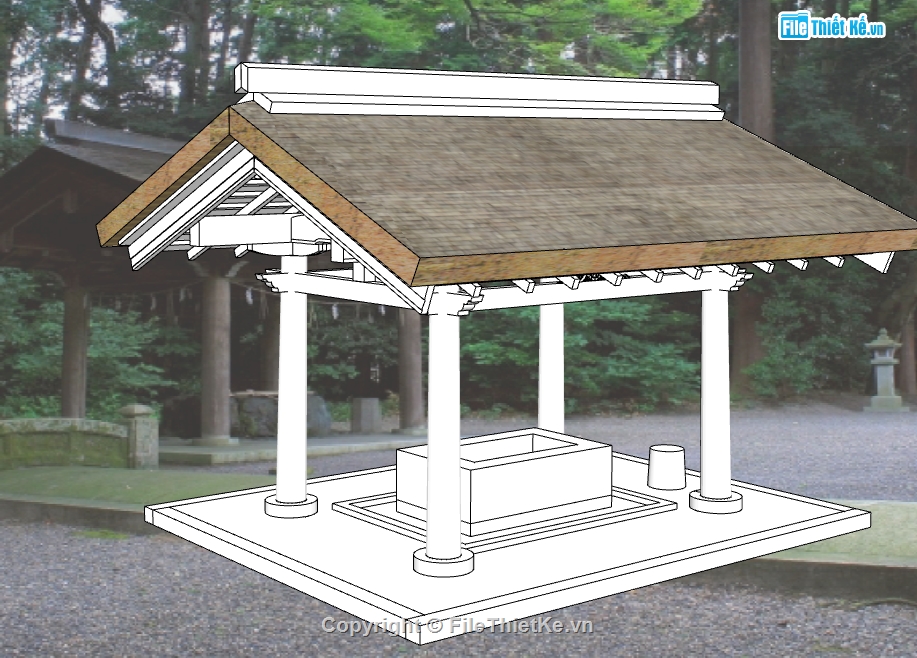 3d su thiết kế chòi nghỉ,sketchup dựng mẫu chòi nghỉ,chòi nghỉ mát dưng model su