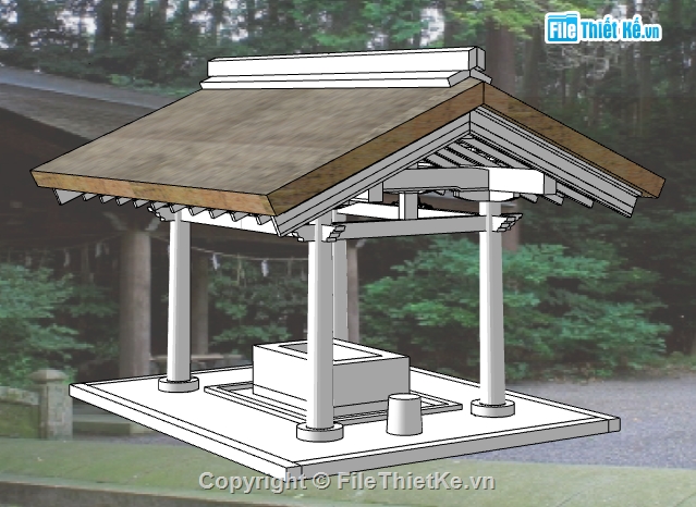 3d su thiết kế chòi nghỉ,sketchup dựng mẫu chòi nghỉ,chòi nghỉ mát dưng model su